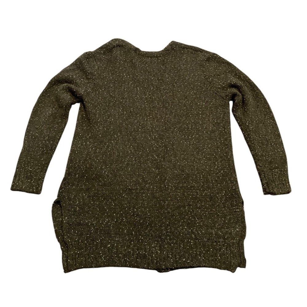 POL Cardigan Sweater  L Green Speckled Knit Open Front Oversized Cabin Gorpcore - Picture 3 of 7